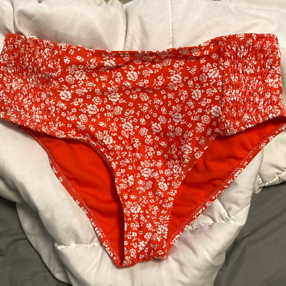 Rose pattern high waisted bikini